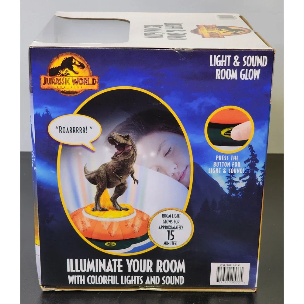 Jurassic World Dominion Tyrannosaurs Rex Roarin Rotating‎ Room Glow Night Light